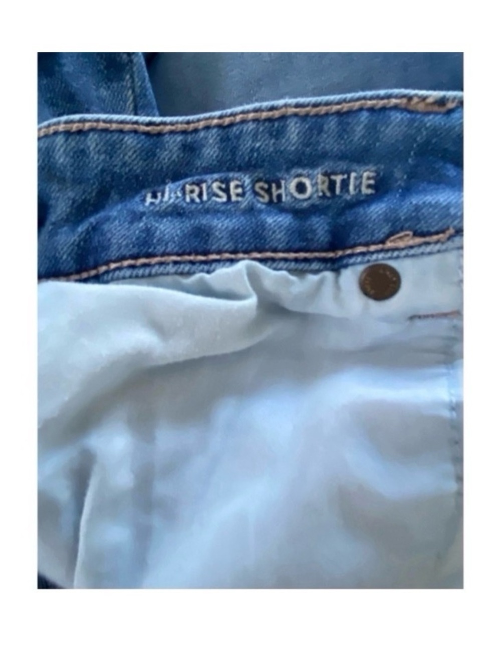 AMERICAN EAGLE Ripped High Rise Jean Shorts Size 12 - Picture 7 of 8